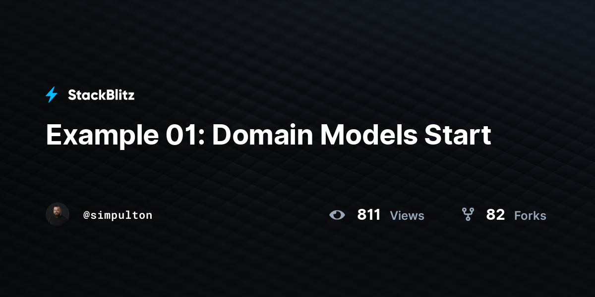 Example 01: Domain Models Start - StackBlitz