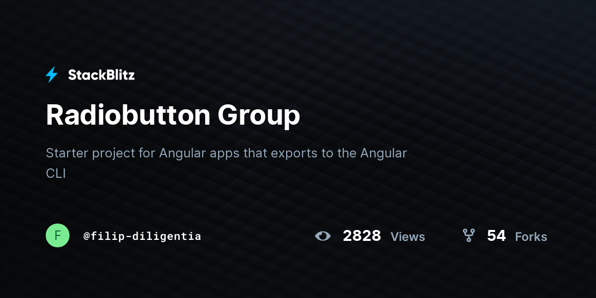 Radiobutton Group - StackBlitz