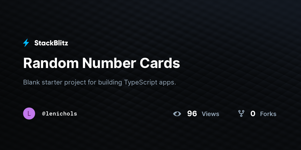 Random Number Cards - StackBlitz
