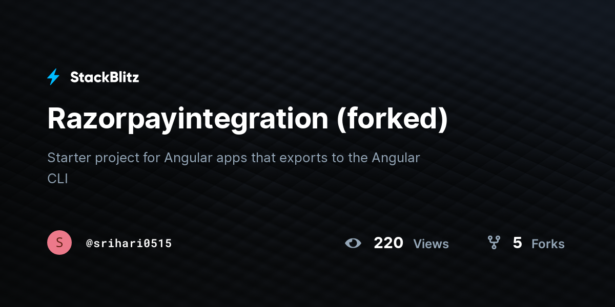 Razorpayintegration (forked) - StackBlitz