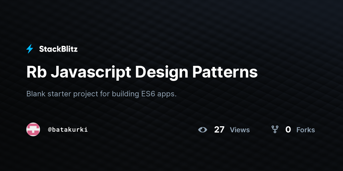 Rb Javascript Design Patterns - StackBlitz