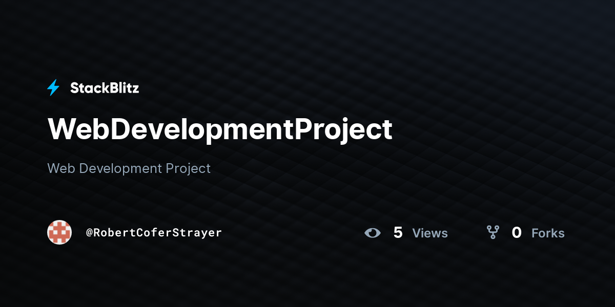 WebDevelopmentProject - StackBlitz