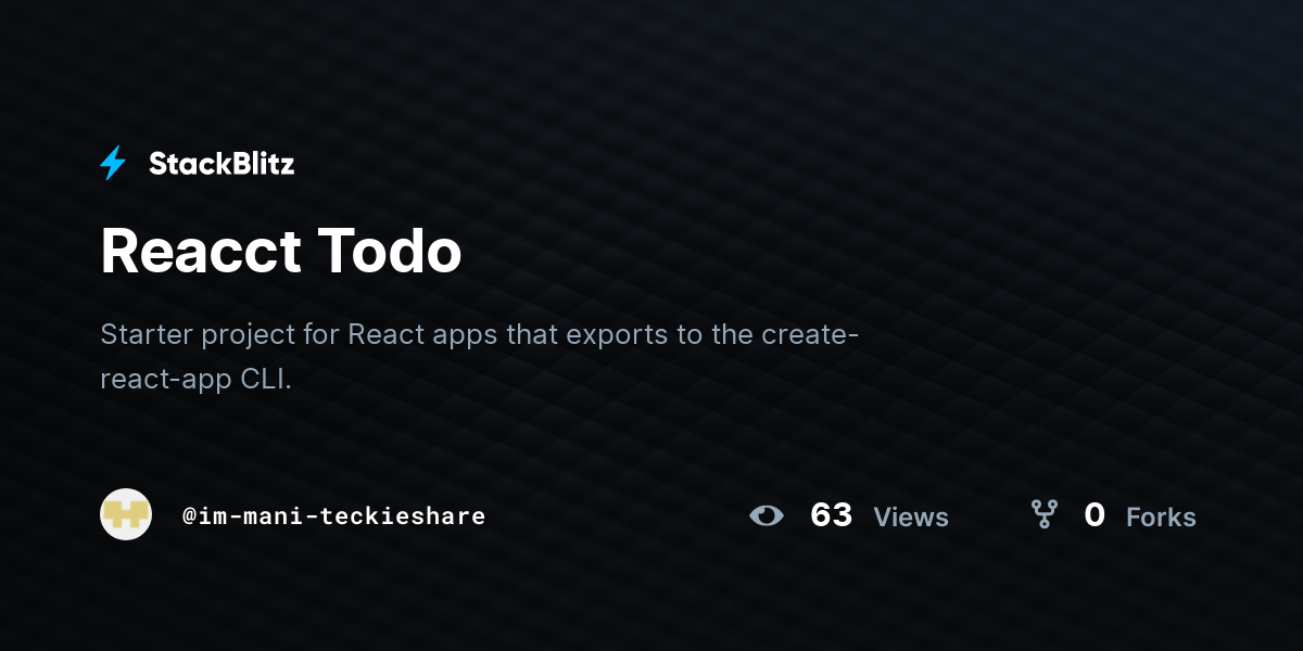Reacct Todo - StackBlitz