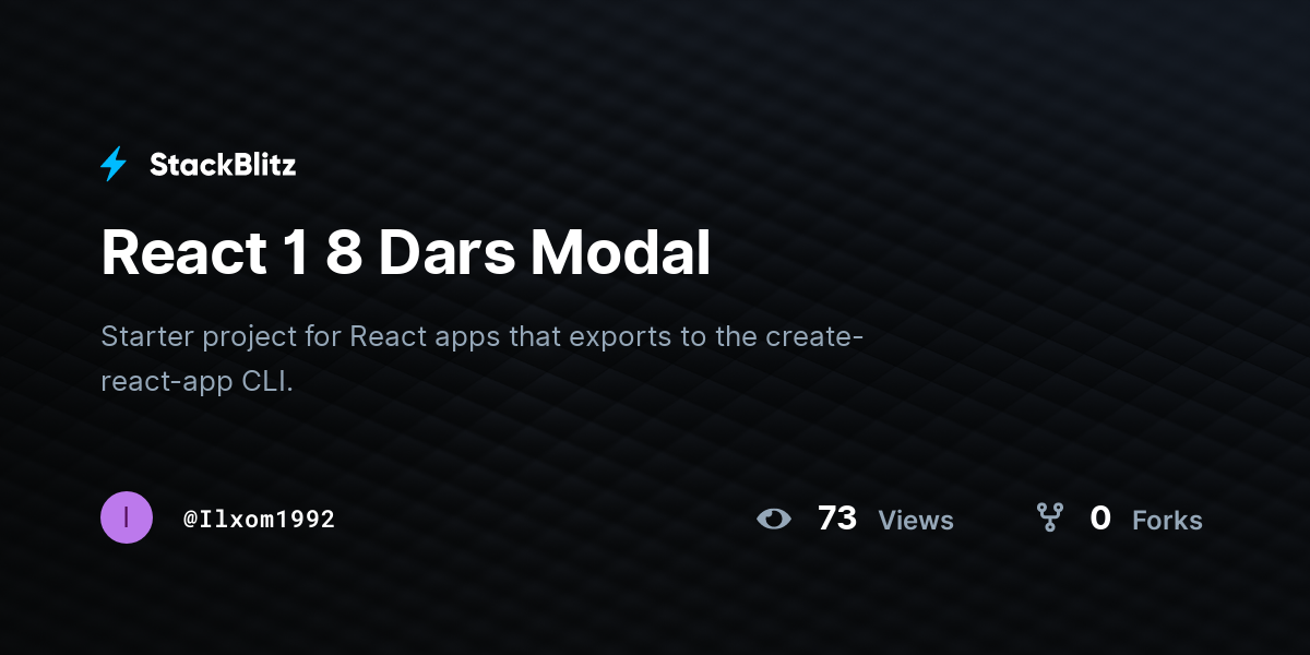 React 1 8 Dars Modal - StackBlitz