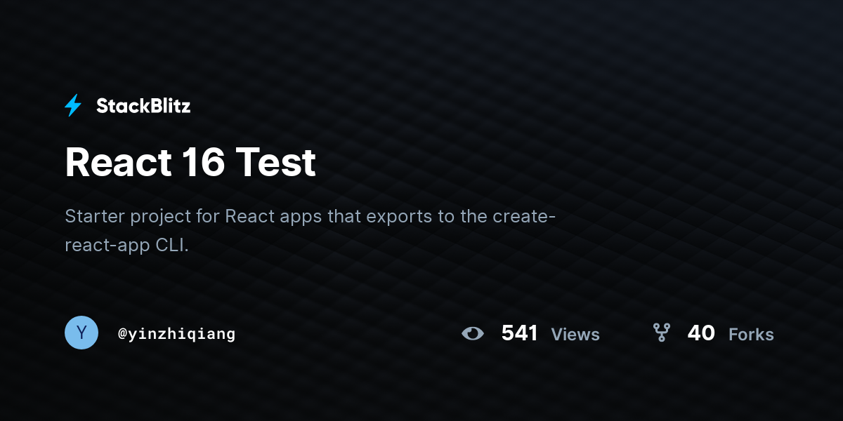 React 16 Test - StackBlitz