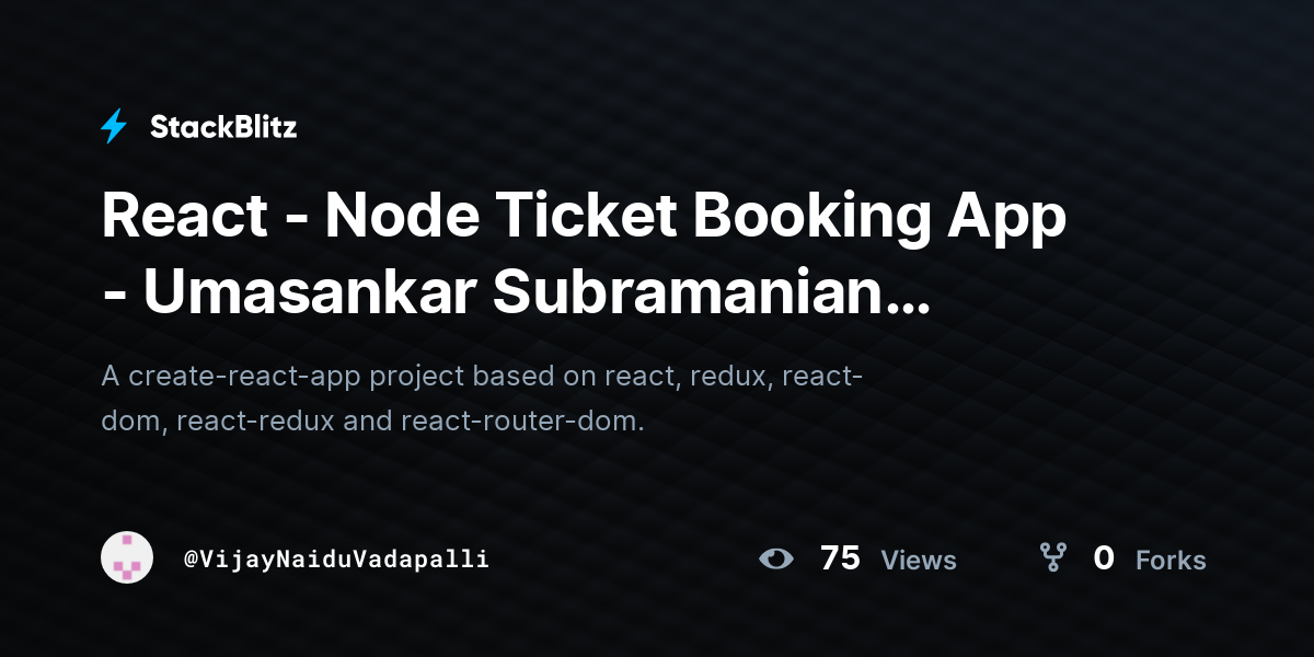 React - Node Ticket Booking App - Umasankar Subramanian (forked ...