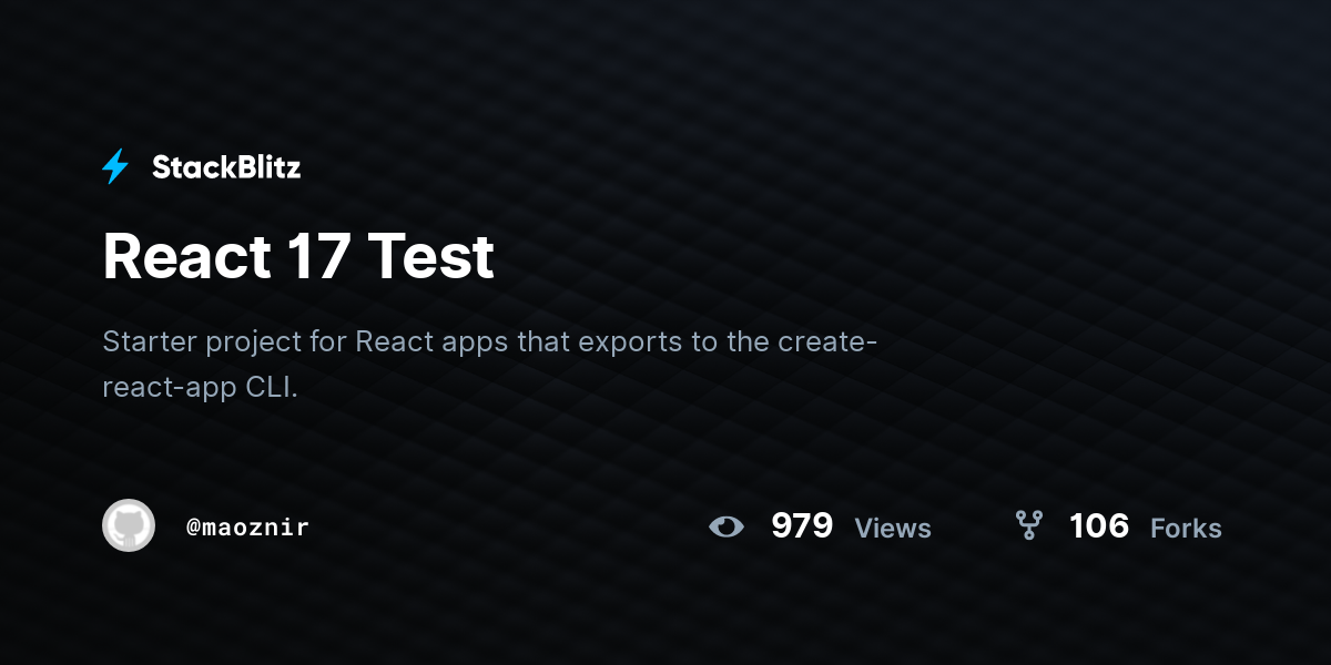 React 17 Test - StackBlitz