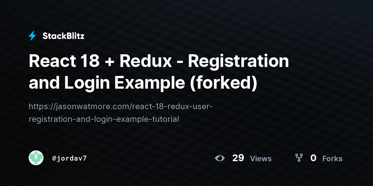 react-18-redux-registration-and-login-example-forked-stackblitz