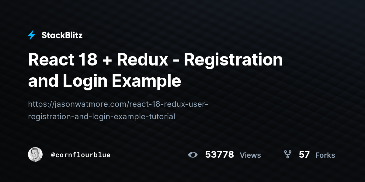 react-18-redux-registration-and-login-example-stackblitz