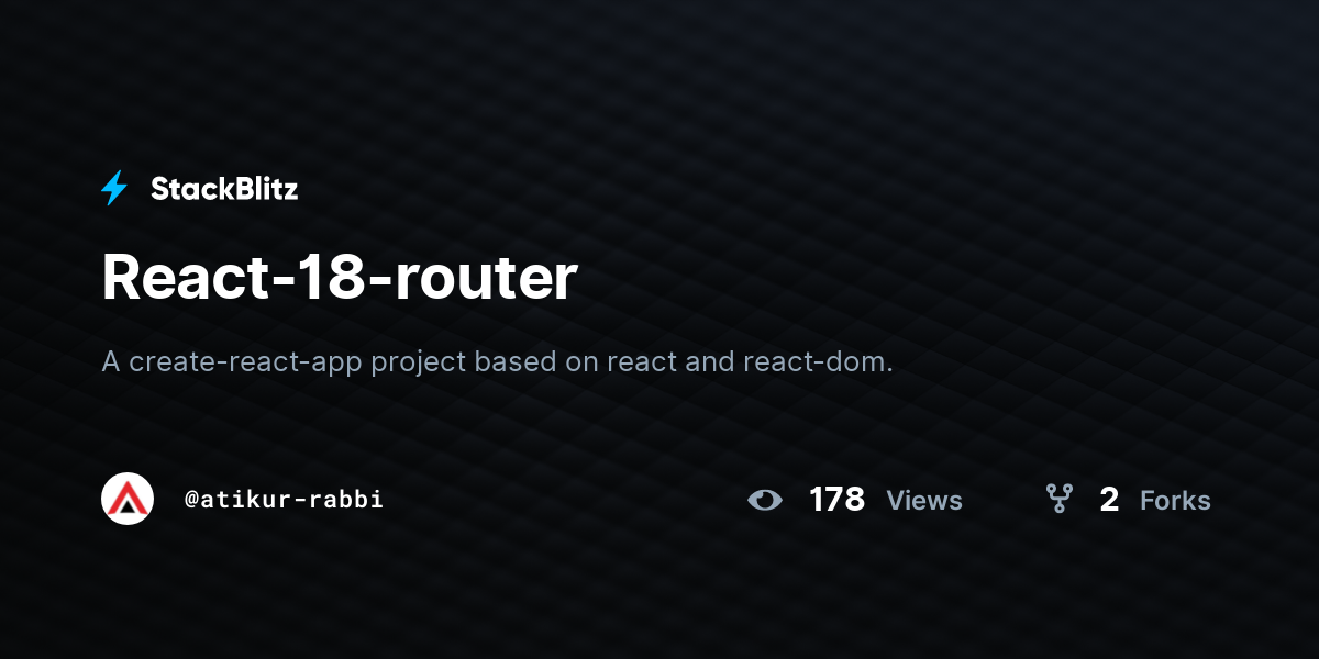 React-18-router - StackBlitz