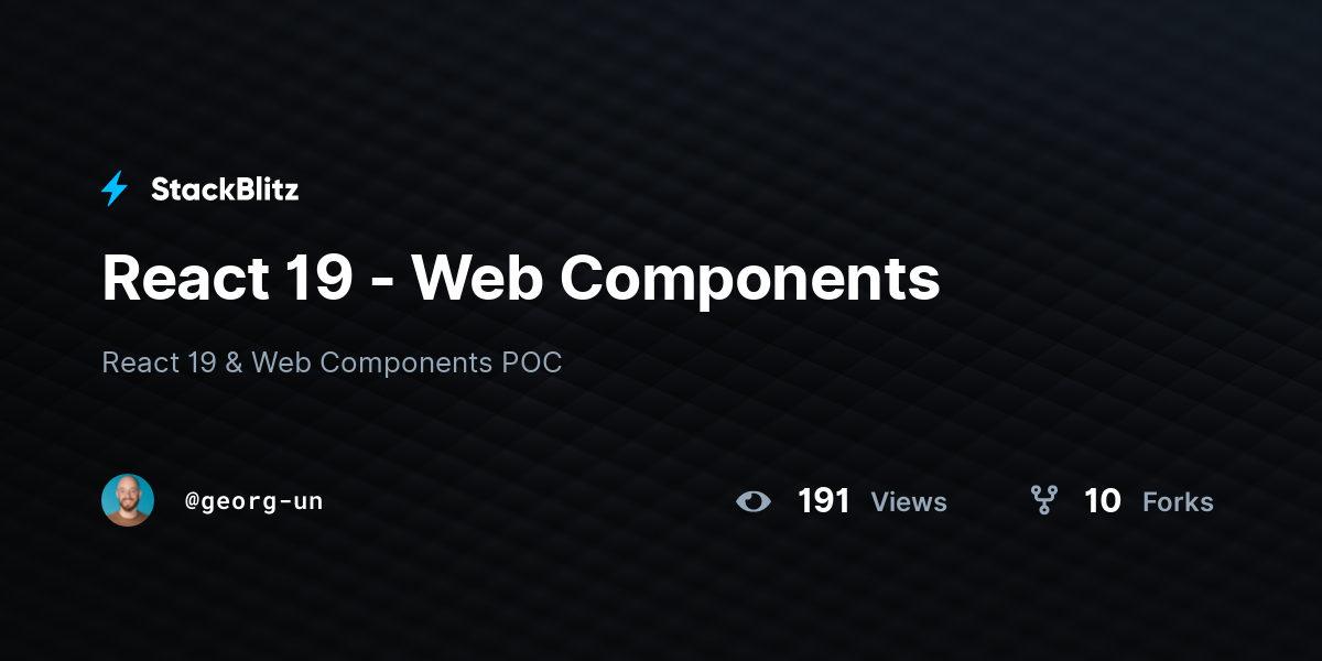 React 19 - Web Components - StackBlitz
