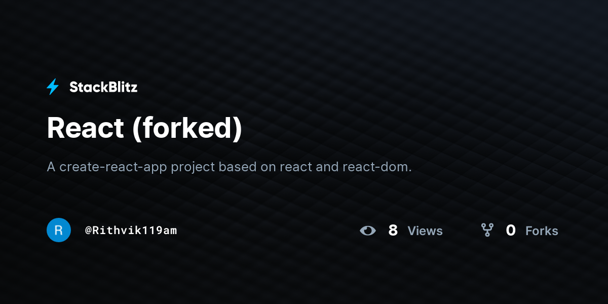 React (forked) - StackBlitz