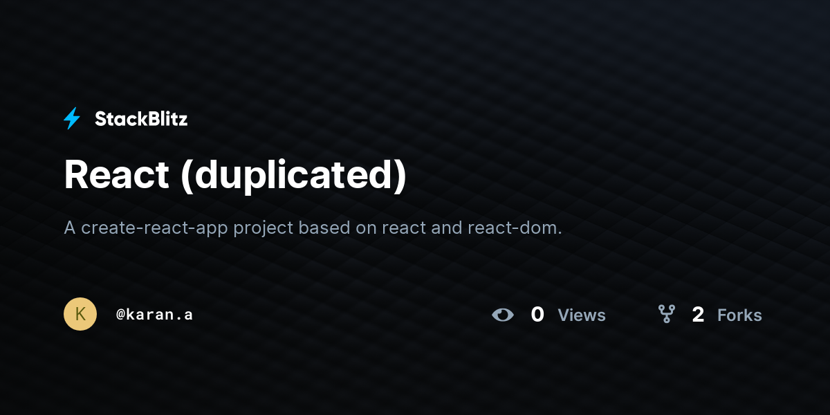 React (duplicated) - StackBlitz