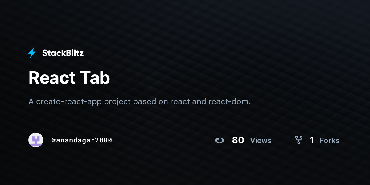 React Tab - StackBlitz