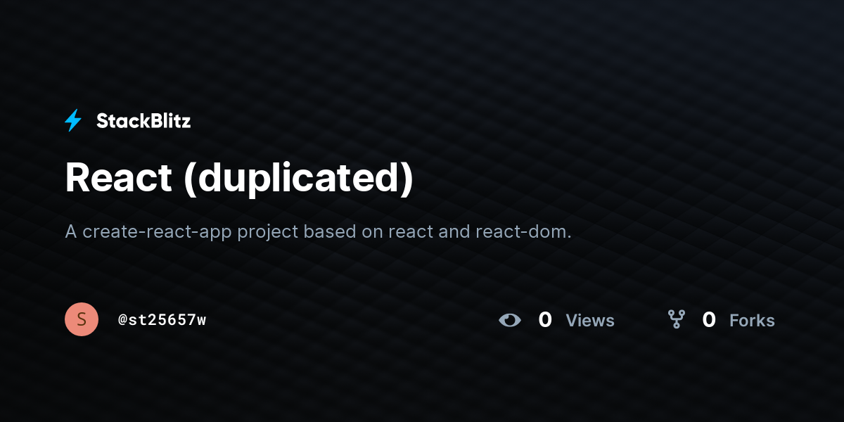 React (duplicated) - StackBlitz