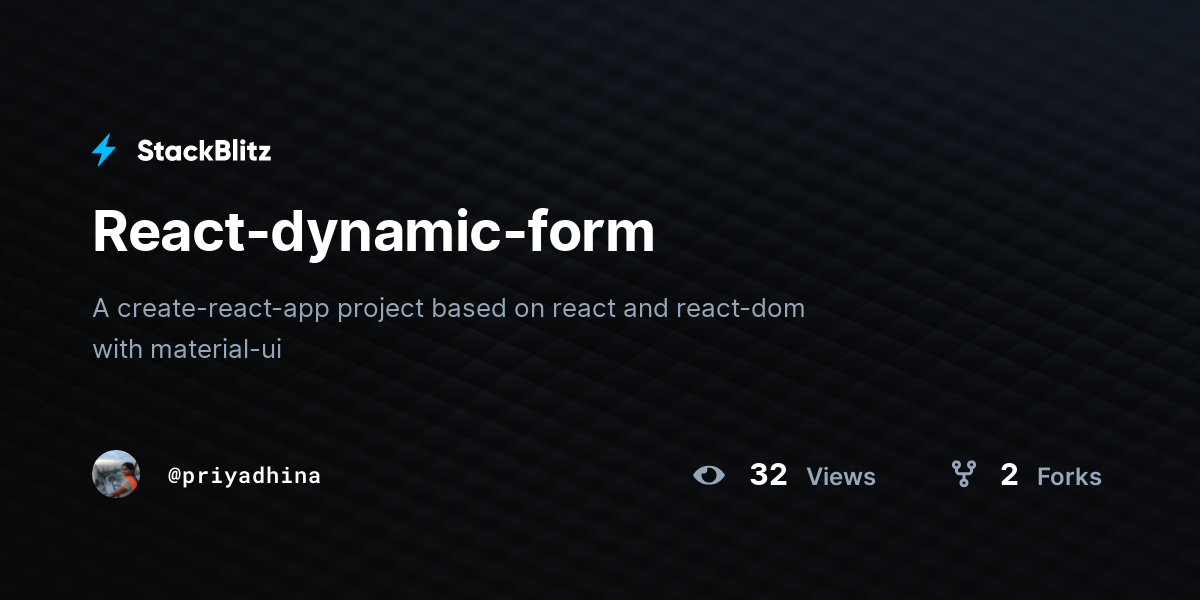 react-dynamic-form-stackblitz