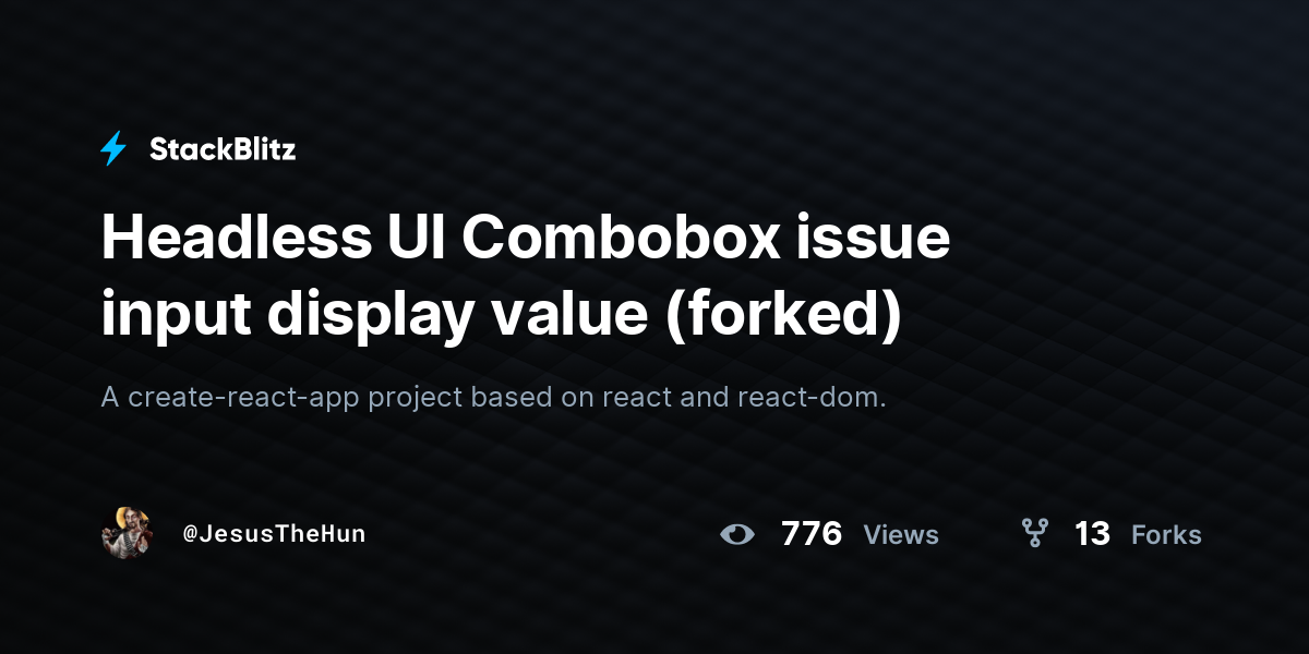 Headless UI Combobox issue input display value (forked) - StackBlitz