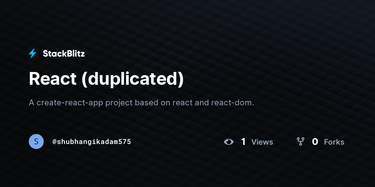 React (duplicated) - StackBlitz