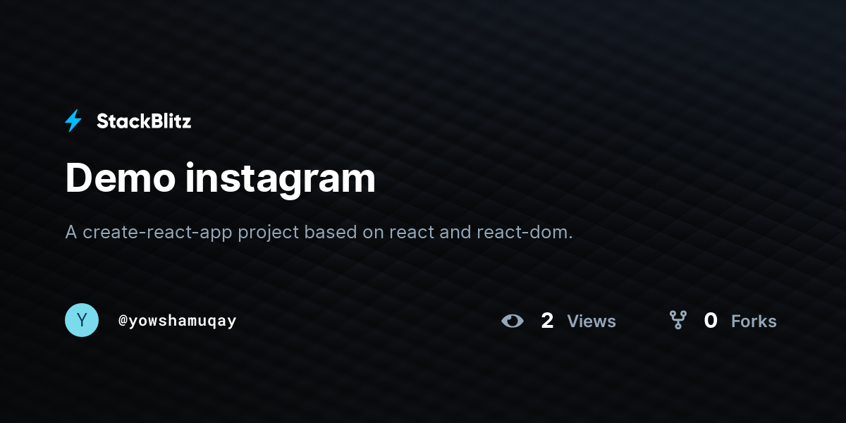 Demo instagram - StackBlitz