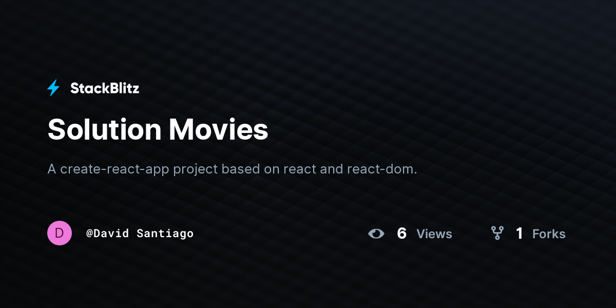 Solution Movies - StackBlitz