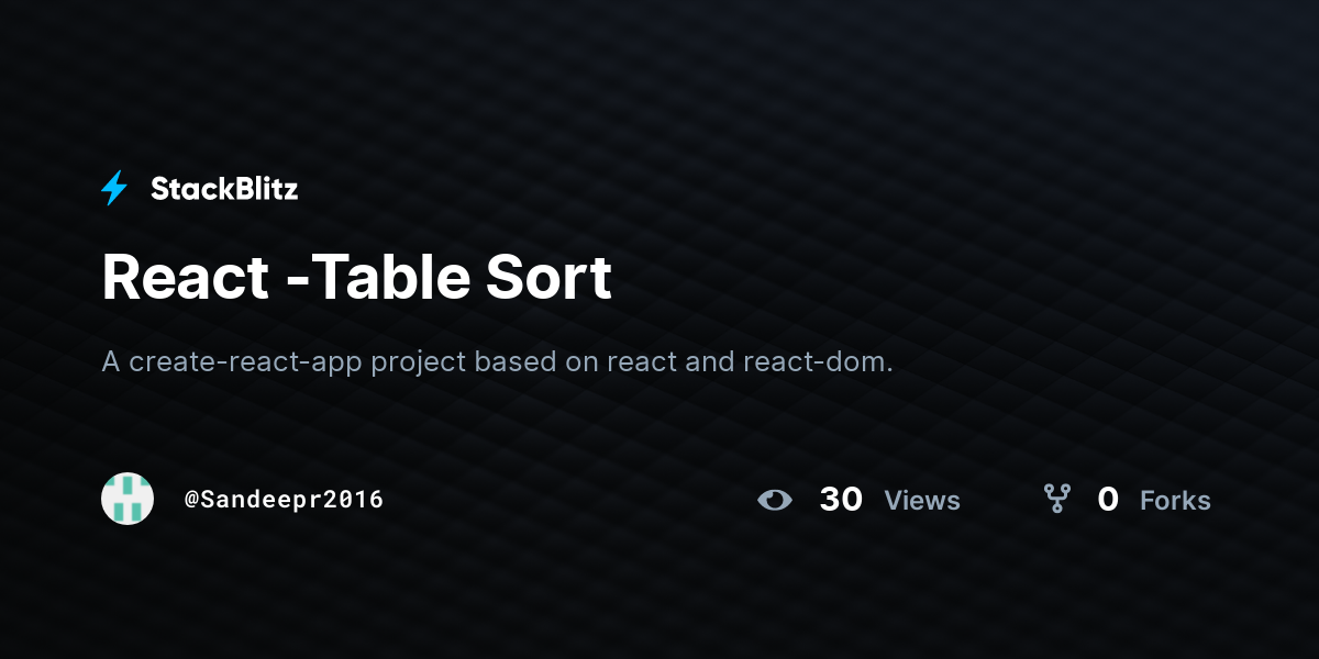 React table sort stackblitz