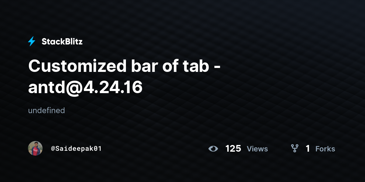 Customized bar of tab - antd@4.24.16 - StackBlitz