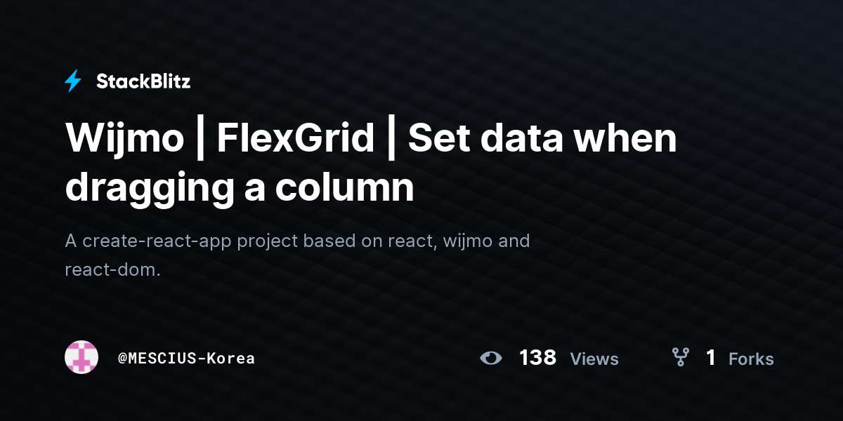 Wijmo | FlexGrid | Set data when dragging a column - StackBlitz
