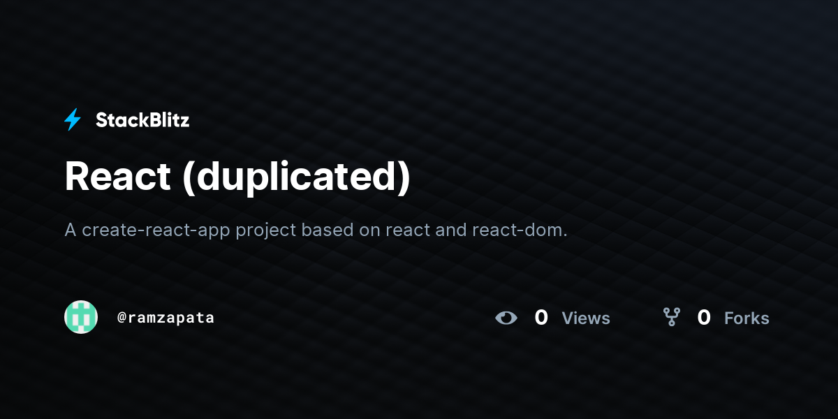 React (duplicated) - StackBlitz