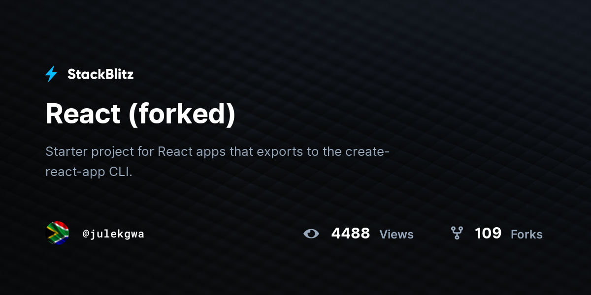 React (forked) - StackBlitz