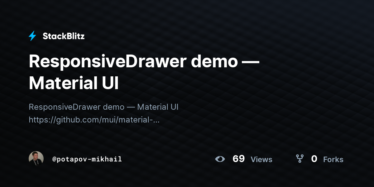 ResponsiveDrawer demo — Material UI - StackBlitz