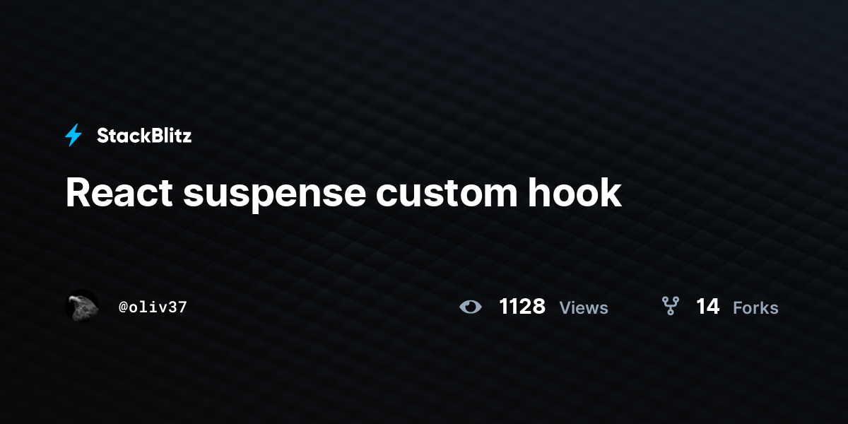 React suspense custom hook - StackBlitz