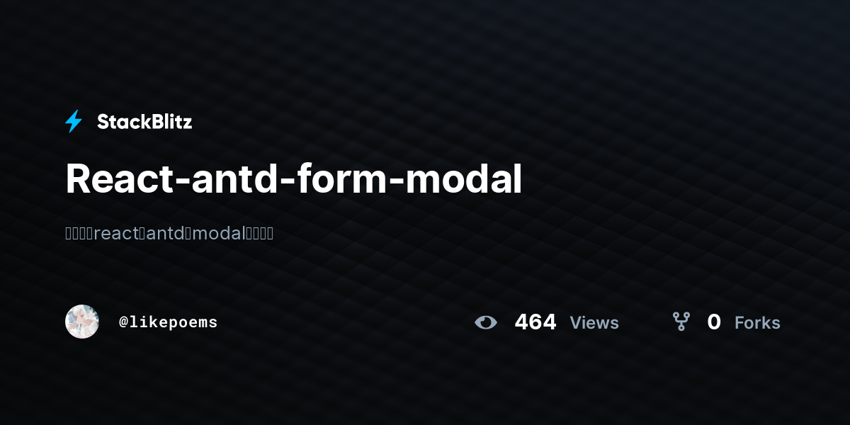 React-antd-form-modal - StackBlitz