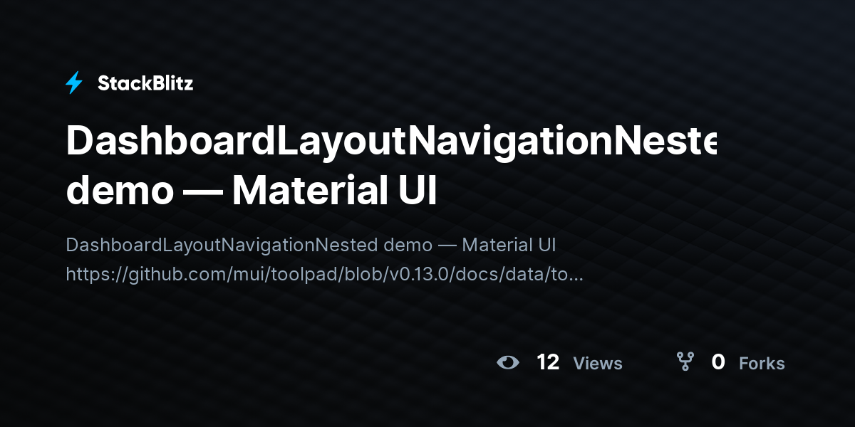 DashboardLayoutNavigationNested demo — Material UI - StackBlitz