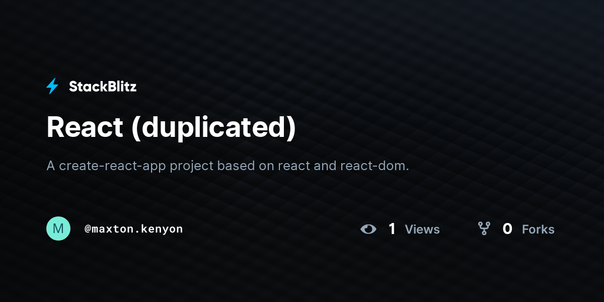 React (duplicated) - StackBlitz