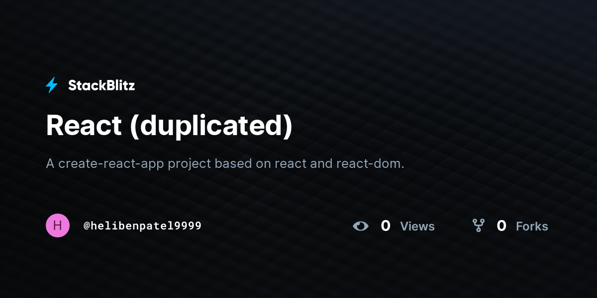 React (duplicated) - StackBlitz