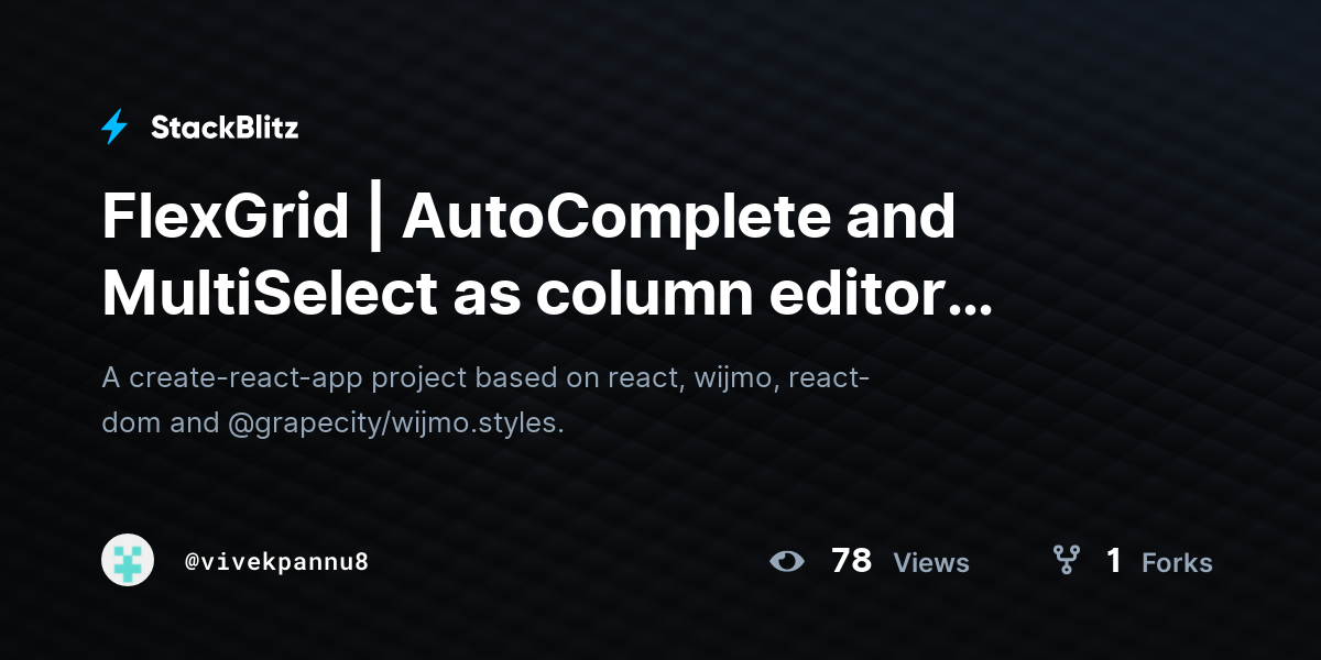 FlexGrid | AutoComplete and MultiSelect as column editor (forkeddd ...
