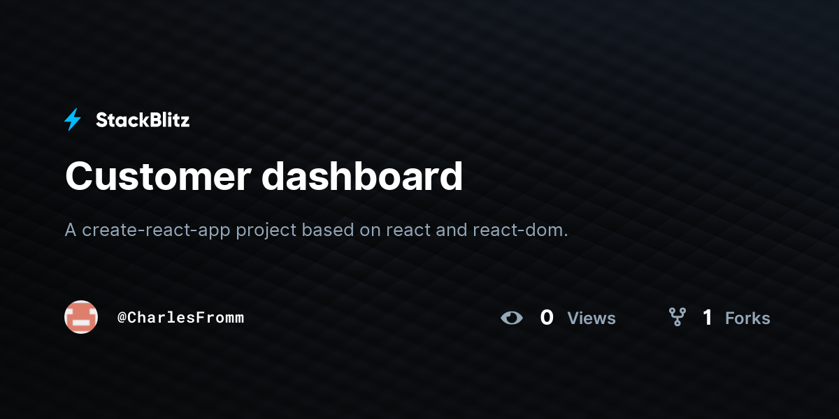 Customer dashboard - StackBlitz