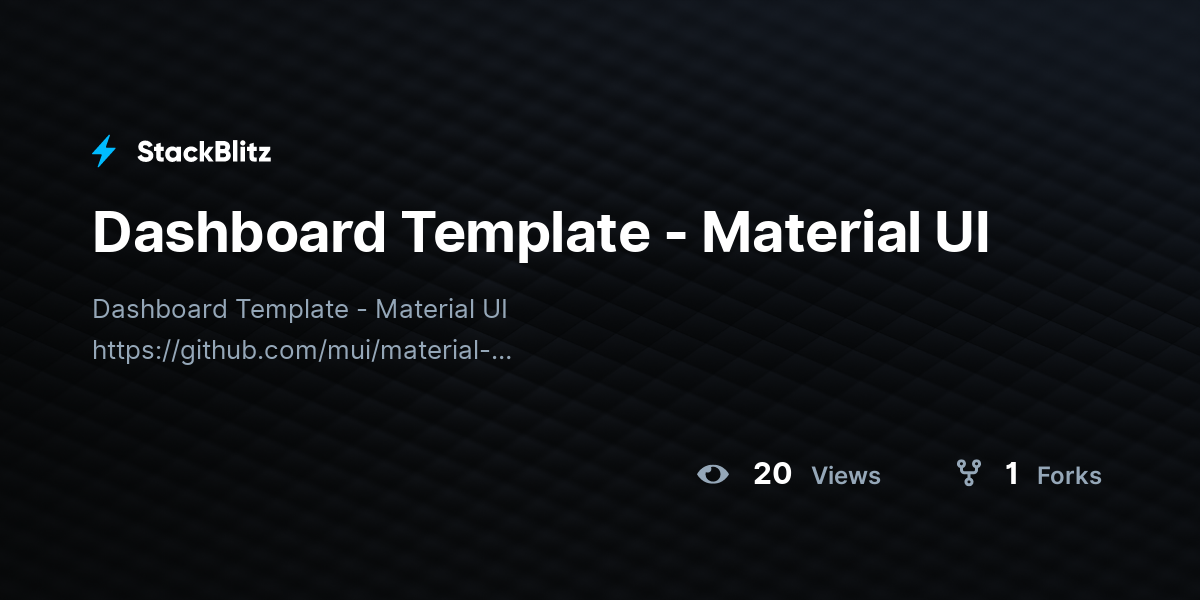 Dashboard Template - Material UI - StackBlitz
