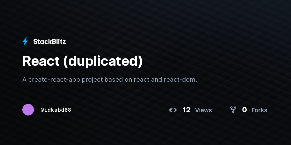 React (duplicated) - StackBlitz