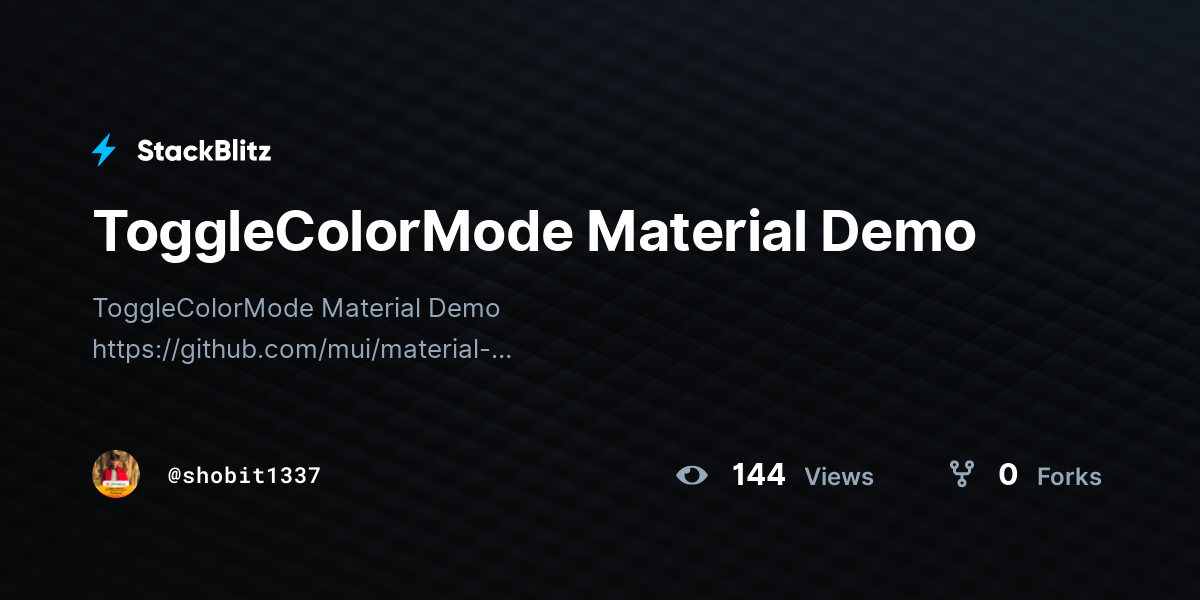 ToggleColorMode Material Demo - StackBlitz