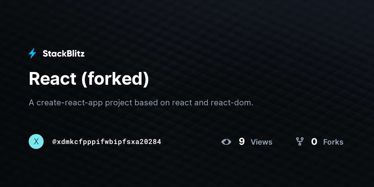 React (forked) - StackBlitz