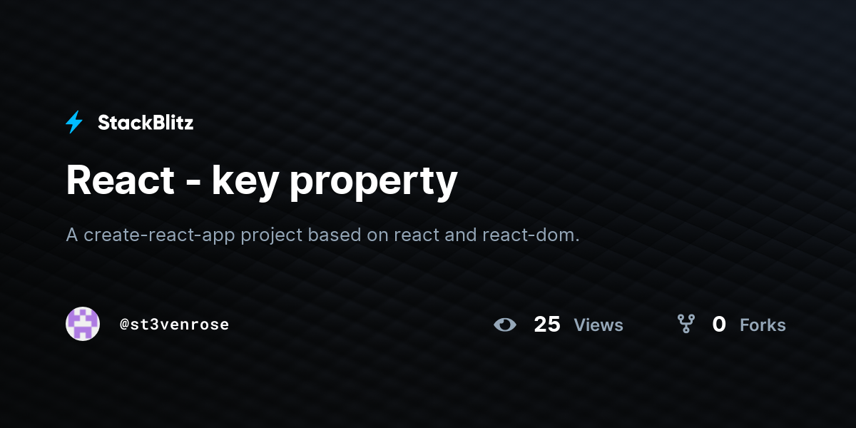 React - key property - StackBlitz
