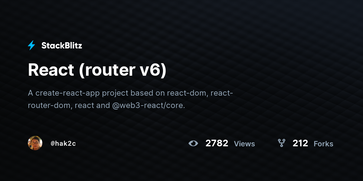 React (router v6) - StackBlitz