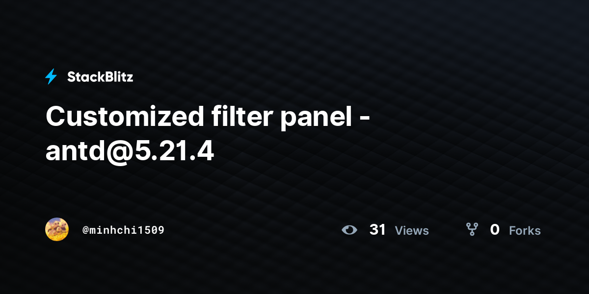 Customized filter panel - antd@5.21.4 - StackBlitz
