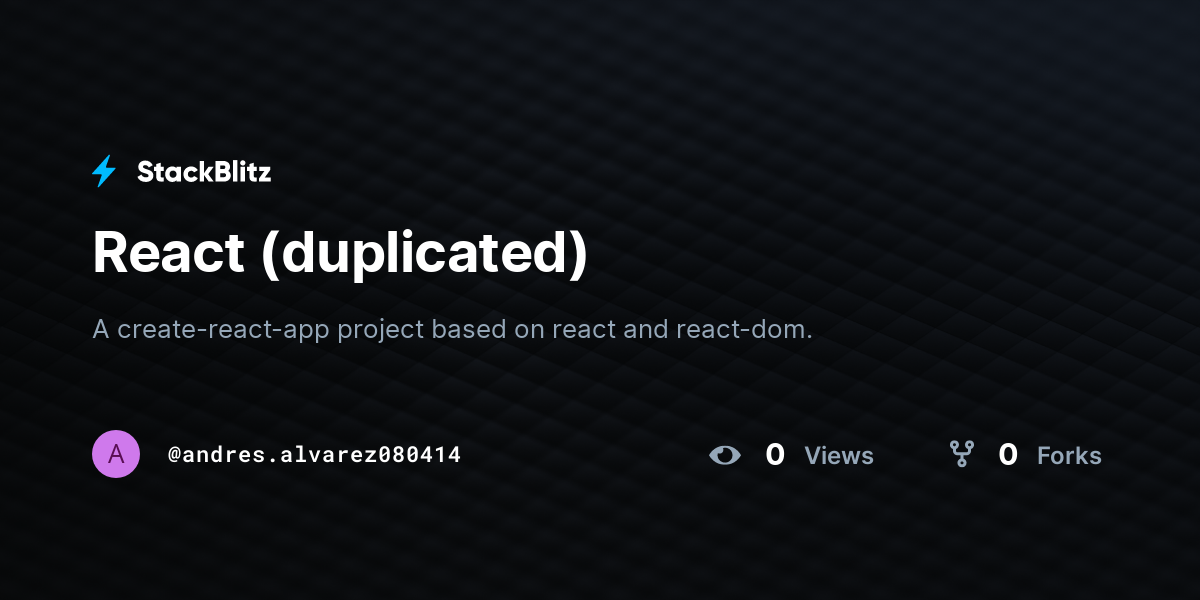 React (duplicated) - StackBlitz