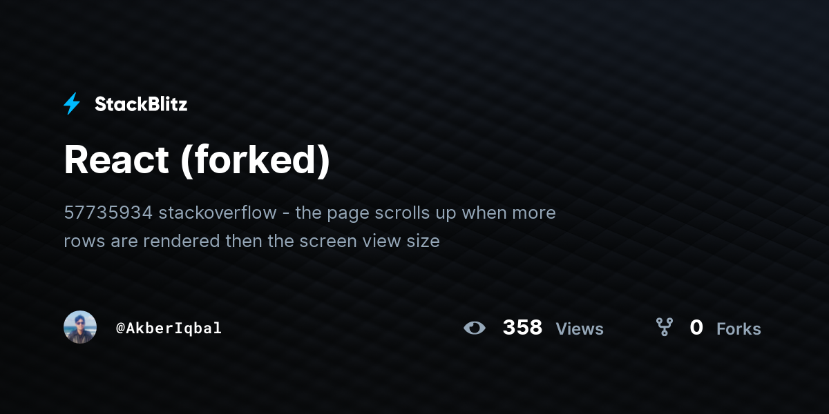 React (forked) - StackBlitz