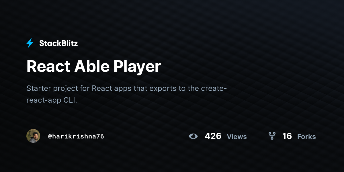 React Able Player - StackBlitz