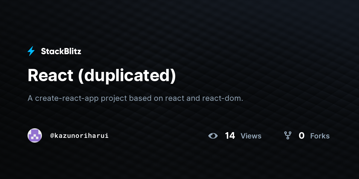 React (duplicated) - StackBlitz