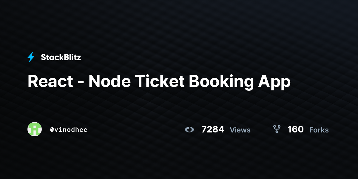 React - Node Ticket Booking App - StackBlitz