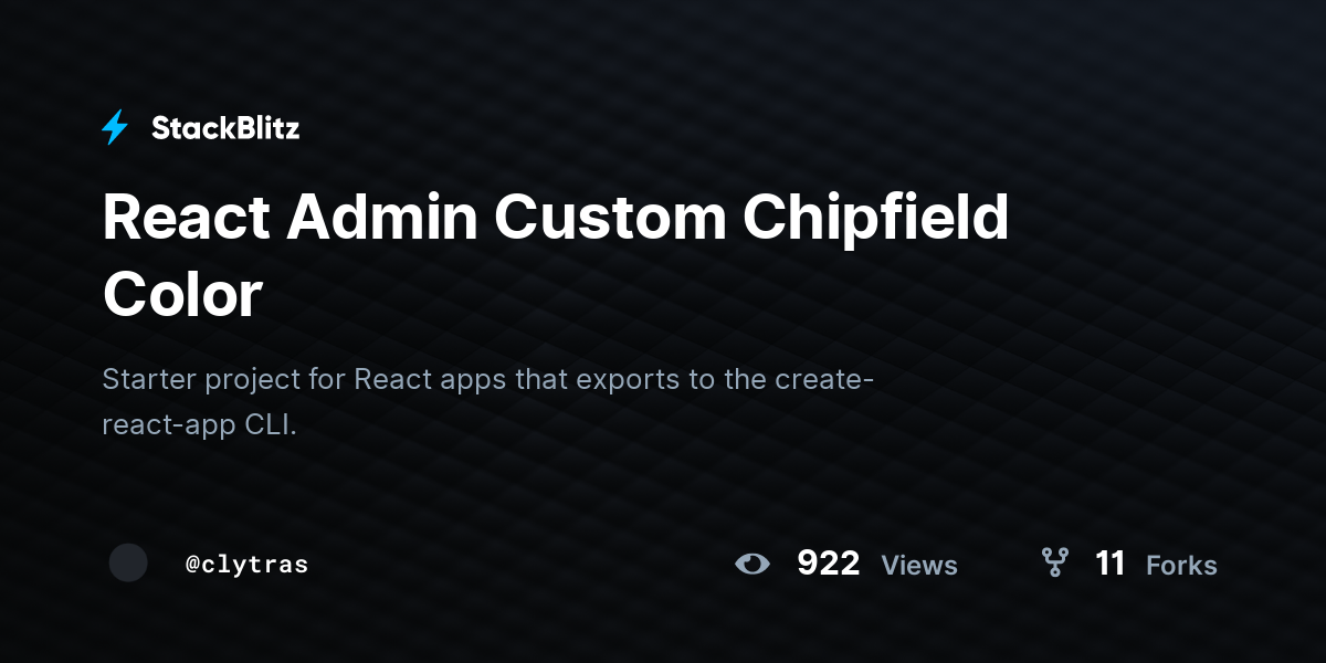React Admin Custom Chipfield Color - StackBlitz